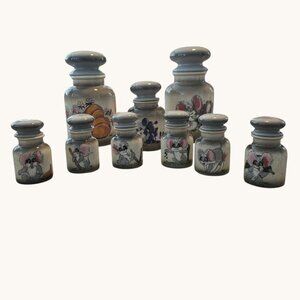Vintage Mouse Kitchen Canister Set Ceramic Cottagecore Country Decor 9Pc Lot